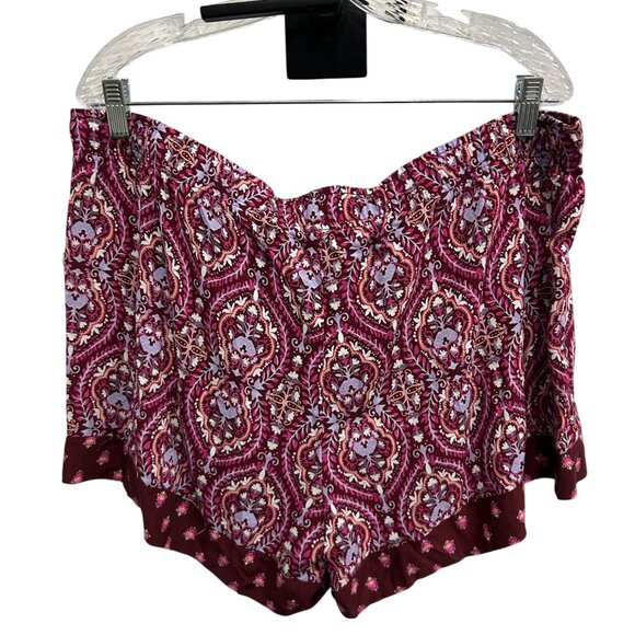 Gilligan & OMalley XXL Rayon Shorts Purple Paisley Tassel Detail Sleepwear NWT - Picture 2 of 10